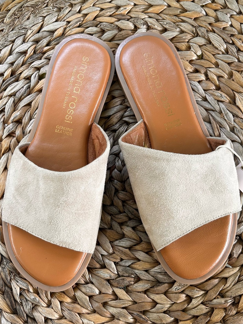 Simona Rossi Italian Suede Slide Sandals